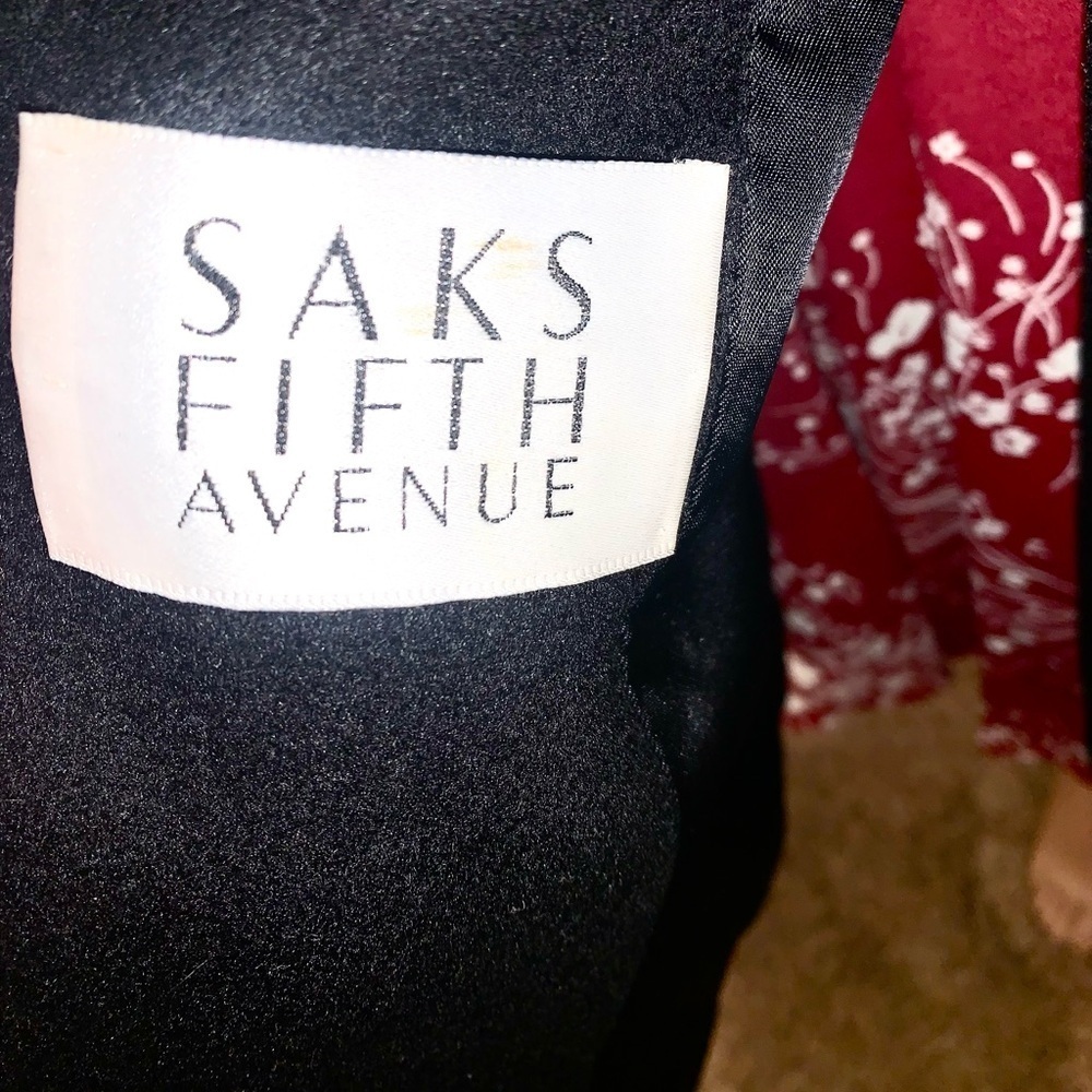 Vintage Black Merino Wool coat with brown faux fur Saks fifth Ave Women’s size 6 - Picture 14 of 14